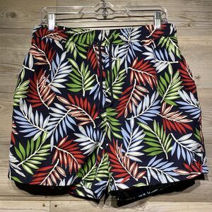 Brooks Brothers 346 5” Swim Trunks Mens Small Lined Multicolor Tropical Leaf